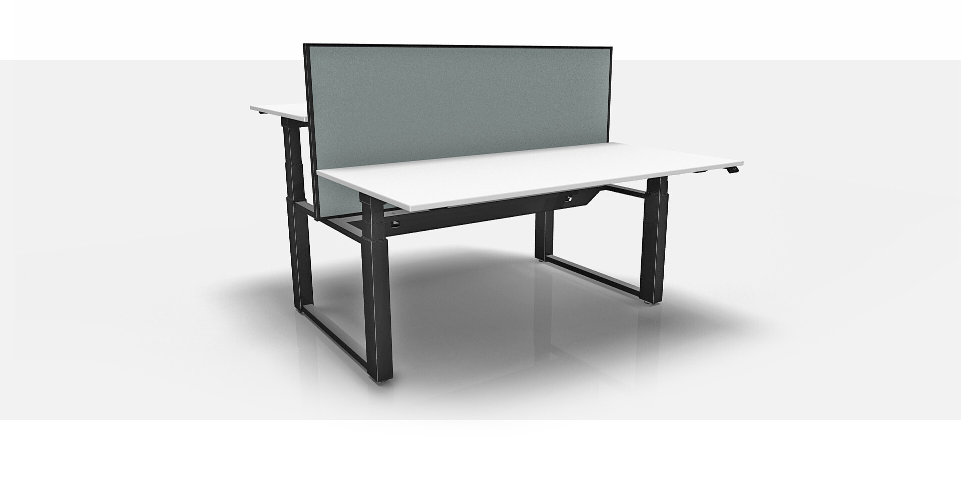 Privacy screens between desks
