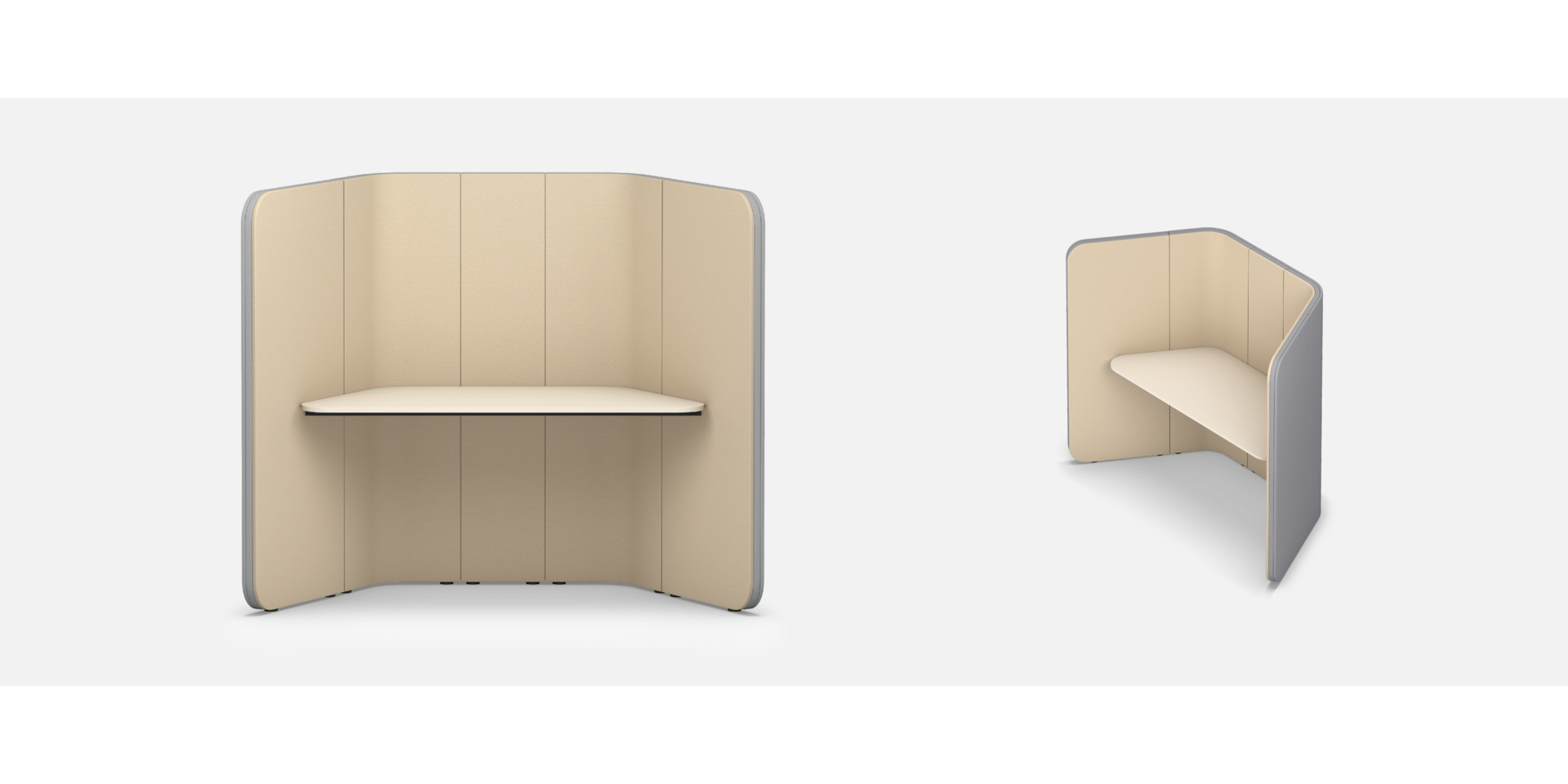 Single retreat space without back screen (honeycomb)