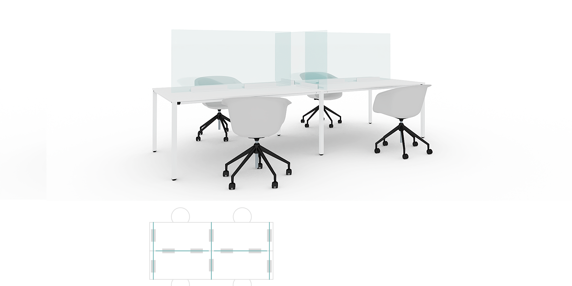 Side and front protection for conference tables
