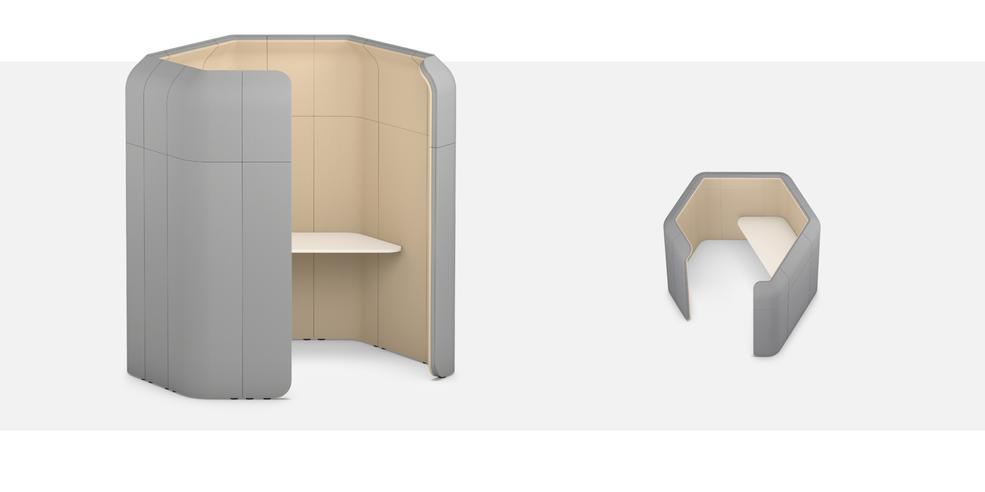 Single retreat space with back screen (honeycomb)