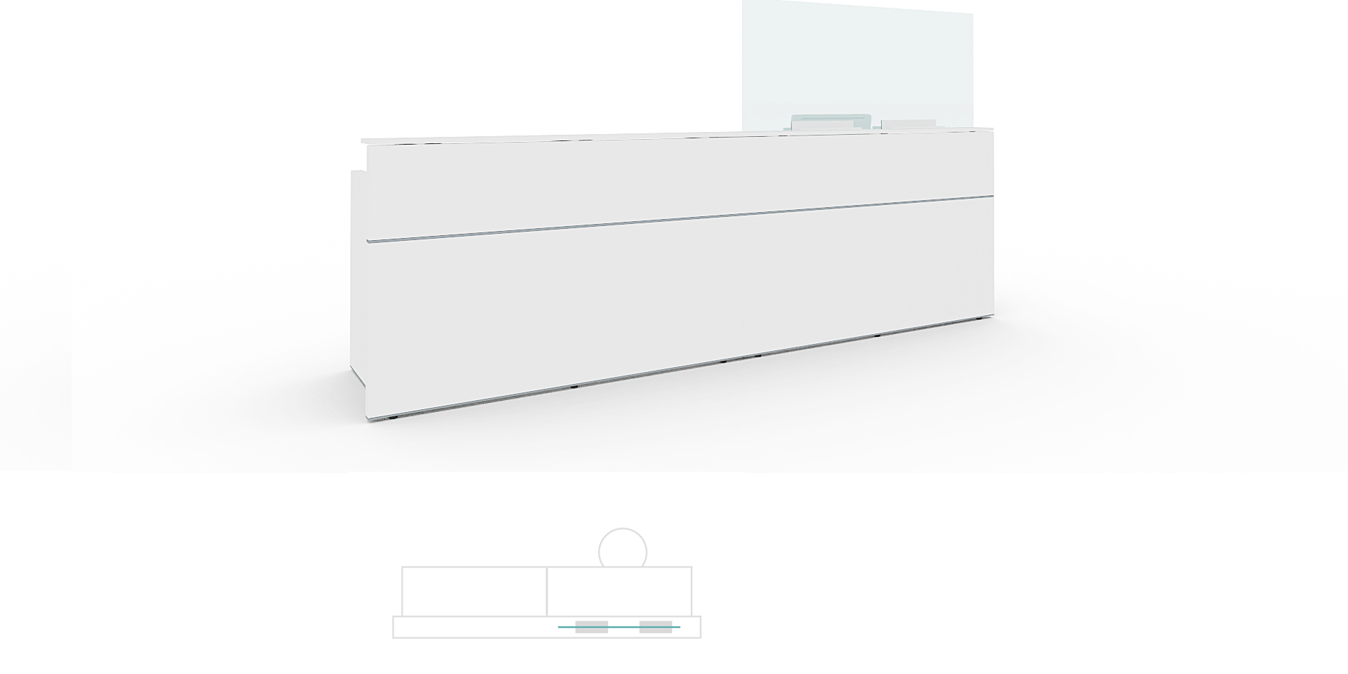 Front protection for reception desks