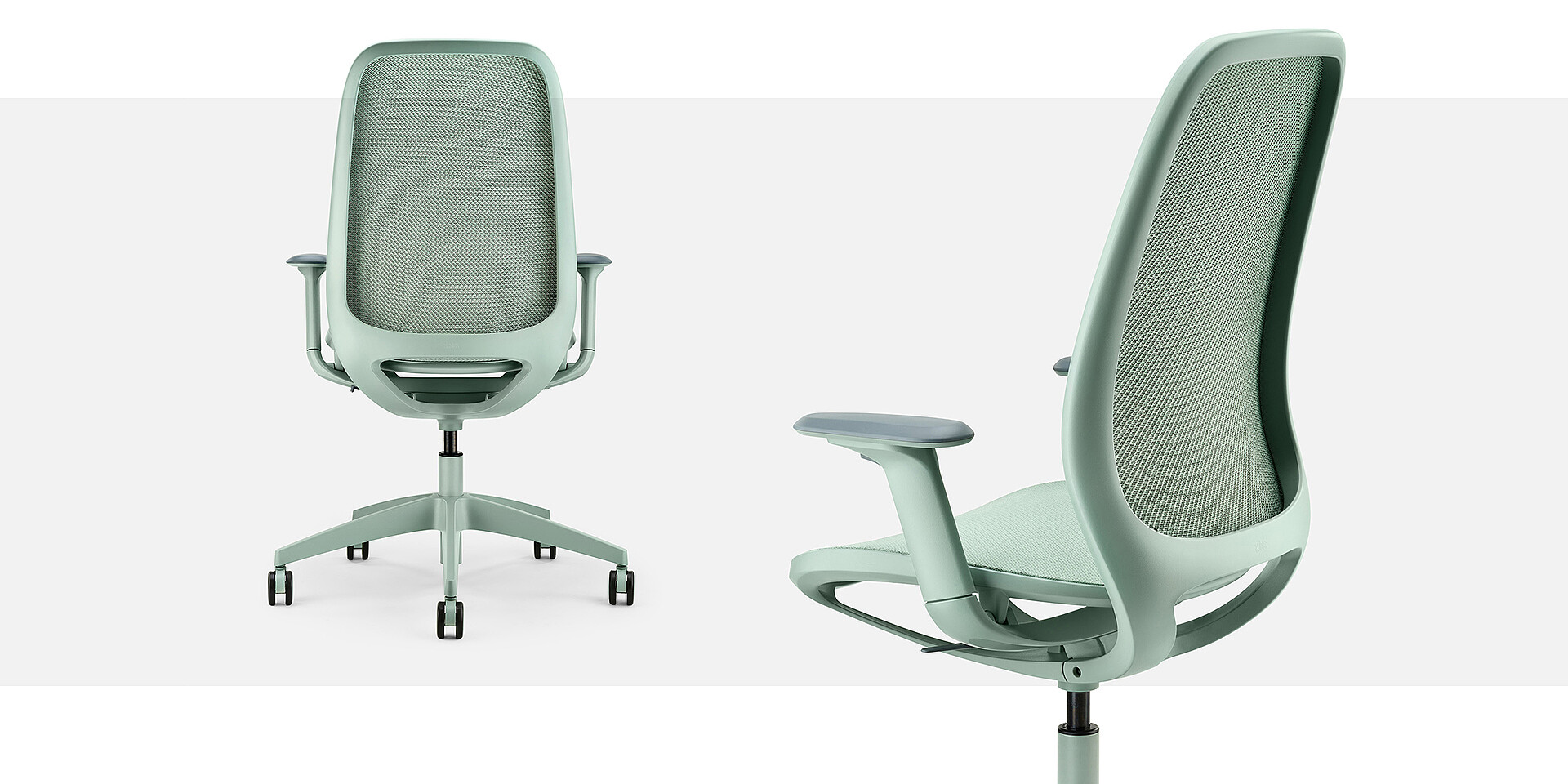 Model in sage green